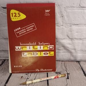 Rockmont Vintage 1950's Household Helper Writing Tablet Ruled